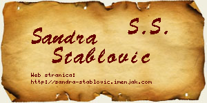 Sandra Stablović vizit kartica